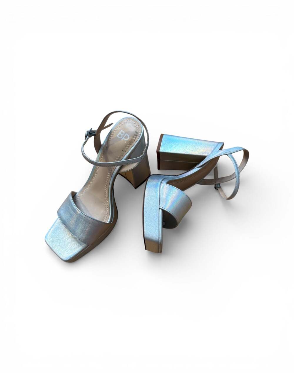 BP Noella Lofty Platform Sandal Women's Metallic Silver Color